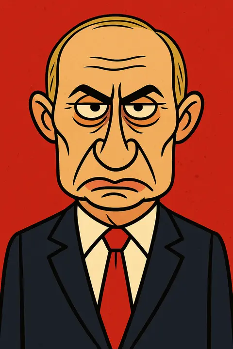 Putin, sour, red tie